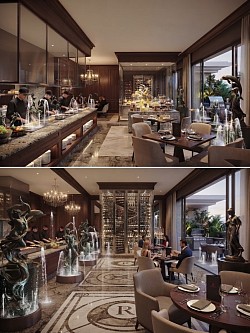 Vue intérieure du Restaurant « La Fontaine » au complexe « le Krypton 83 »