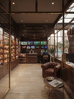 Vue intérieure du Tabac de la brasserie « La main noire» au complexe « le Krypton 83 »